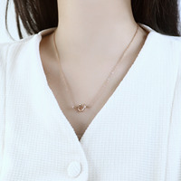 Landy – collier en acier inoxydable avec cordon et nœud pour femme, collier plaqué or rose