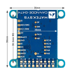 แผง CAN-G474 matek 5 mbit/s ตัวรับส่งสัญญาณ STM32G474CE MCU (แฟลช512KB) 4.5-5.5V โดรน RC โหนด AP_PERIPH-30 ~ 85C - Product Image 4