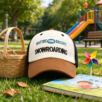 Casquette de baseball personnalisée en gros pour enfants, avec logo, blocs de couleur, 6 panneaux, non structurée, en sergé de coton, broderie, thème parc d'attractions, zoo, Noël
