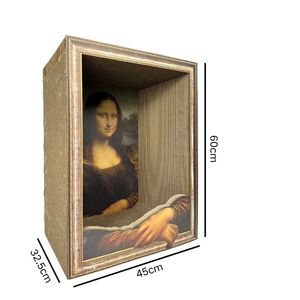 سرير خدش للقطط على شكل لوحة فنية للموناليزا، لوحة زيتية رباعية الأبعاد، إطار للقطط، عش مستوحى من اللوحات العالمية الشهيرة - Product Image 4