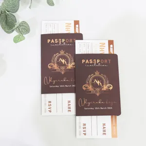 Personalized Printable Passport Travel Invitation With Classic DIY Boarding Pass RSVP Cards For Wedding Marriage Event