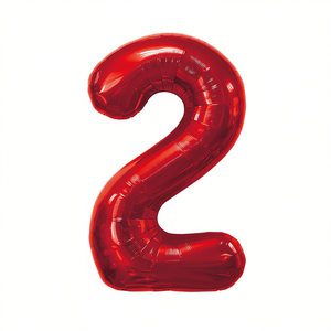 Party Love <b>Balloon</b> Number <b>2</b> Red 80cm Foil Helium Filled Party Decoration - Product Image 1