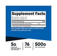 Creatina Monohidrato Vegana OEM en Polvo, Sin Azúcar, Suplemento Pre-Entrenamiento para Adultos, 5g por Porción, 120 Unidades, Gestión de Energía