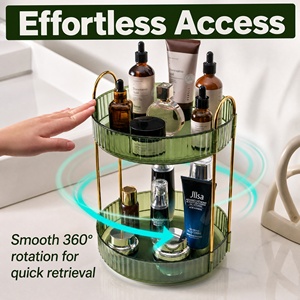 Organizador de Cosméticos Giratorio Redondo de Lujo 360 °   Estante de Almacenamiento Giratorio para Baño, para Uso Doméstico - Product Image 3