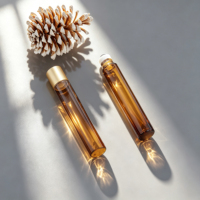 Flacon roll-on en verre ambré 1-10 ml, sérigraphié, pour huiles essentielles, avec bouchon en aluminium, prêt à diffuser