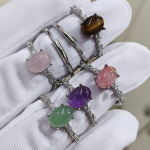 <span class=keywords><strong>Anello</strong></span> in <span class=keywords><strong>Argento</strong></span> Regolabile con Gemme Naturali: <span class=keywords><strong>Ametista</strong></span>, Occhio di Tigre, Quarzo Rosa e Quarzo Trasparente, Regalo per Donne - Product Image 6