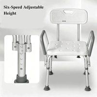 Chaise de douche pour personnes âgées, fauteuil pour femmes enceintes, hauteur réglable, en alliage d'aluminium, antidérapant, aides à la réadaptation et à la thérapie