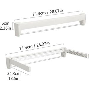 2025 New Series Wall Mounted Aluminum Folding Eco-Friendly <b>Clothes</b> Drying <b>Rack</b> Adjustable Shelves for Bathroom Kitchen Laundry - Product Image 4