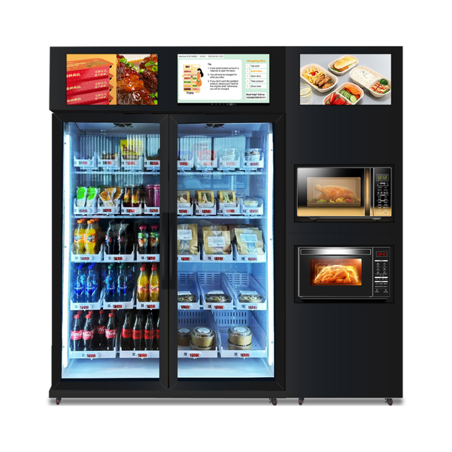 Office Salad Fruit Bento Ready to Eat Food Smart Fridge Vending Machine with Microwaves