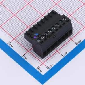 DB2EK-2.54-8P-BK-S Plug-in Terminal Block P=2.54mm Connector Male Plug 1x8P 2.54mm Black - Product Image 1