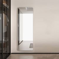 Miroir mural sur pied moderne de grande taille, design contemporain 2025, en argent sans cuivre, respectueux de l'environnement, pour dressing