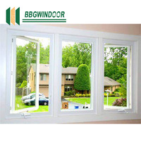 Lukliving Brown couleur aluminium battant Windows à battant Windows pour la maison