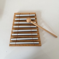Hot Sale Percussion Instrument 8 Tone Meditation Wooden Chimes Hand Bell With Mallet