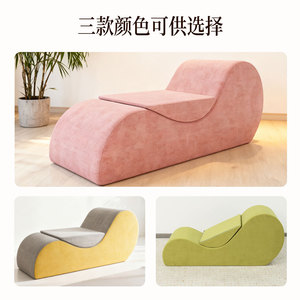 Canapé pour couples, rembourrage en éponge, canapé bean bag doux et profilé, pour salon et chambre, couleur gris clair, tissu lin uni - Product Image 4