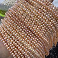 Perles d'eau douce naturelles Zhuji, rondes, 3-5 mm, colorées, pour nail art, semi-finies, vente en gros