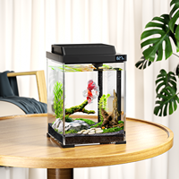 Mini aquarium en verre, réservoir de poissons de 2,6 gallons, réservoir écologique décoratif pour la maison, le bureau, le salon