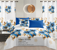 Ensemble de literie en bambou de haute qualité, 8 pièces, taille king, avec rideaux, ensemble de draps imprimés