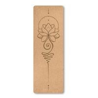 Matras Yoga Ramah Lingkungan 5mm Permukaan Gabus Alas Karet Alami Anti Selip Tahan Keringat untuk Latihan di Rumah dan Studio