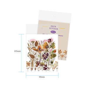 40 autocollants de fleurs transparents <span class=keywords><strong>en</strong></span> PET pour enfants, autocollants de décoration de série de plantes pour le bricolage, autocollants décoratifs floraux vintage - Product Image 5