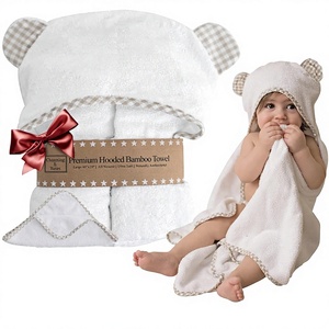 Juego de Toallas para Bebé Recién Nacido, Suaves y de Secado Rápido, de Viscosa de Bambú, con Capucha, Toallita, para Niña y Niño, Artículos Esenciales para el Baño - Product Image 1