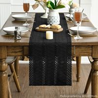 Chemin de table rustique tissé floral style ferme Mode Caramel, ajouré, saisonnier et festif, pour la décoration de cuisine, salle à manger, maison et fêtes