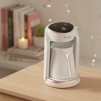 Nouvelle machine à café 4 tasses avec écran LED, en acier inoxydable, expresso automatique, cafetière à filtre américaine, cafetière italienne et turque