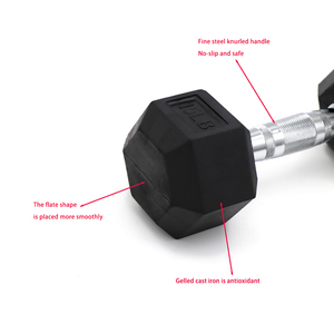 Mancuernas Hexagonales de Hierro Fundido Recubiertas de Goma al por Mayor para Hombres y Mujeres, para Entrenamiento Muscular de Brazos, Uso Doméstico, Equipo de Gimnasio y Fitness - Product Image 2