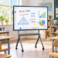 Tableau blanc interactif QDE 98 pouces, tableau intelligent, panneau LCD/LED, résolution 4K, garantie 1 an pour l'éducation