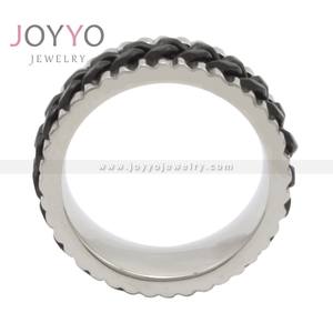 Anillo giratorio <span class=keywords><strong>de</strong></span> titanio <span class=keywords><strong>de</strong></span> acero inoxidable para hombre, cadena cubana Punk, azul y negro, joyería <span class=keywords><strong>Rock</strong></span> - Product Image 3