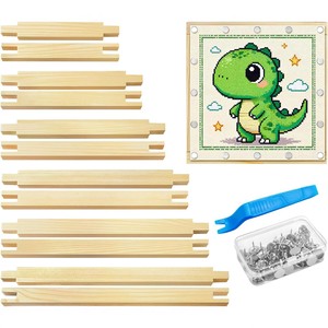 Wooden Cross Stitch Frame <b>Set</b> Telescopic Rectangular Canvas Embroidery Frame For Hand <b>Sewing</b> Crafts - Product Image 1