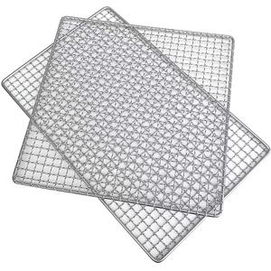 गैर-स्टिक 304 स्टेनलेस स्टील बारबेक्यू रेस्तरां मछली ग्रिलिंग जाल खाना पकाने के लिए हैंडल के साथ हैंडल - Product Image 1