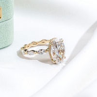 Bague de fiançailles de luxe en diamant de laboratoire CVD VVS certifié IGI, avec pierres latérales en diamant de laboratoire ovales, bijoux pour hommes et femmes