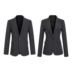 Women's Grey Suit Set Autumn Winter Professional Work Uniform College Student Interview Formal Wear Polyester Fabric - Product Image 5