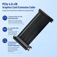 Câble Riser PCIe 4.0 X16 à bande passante de 64 Go/s, adaptateur flexible double inversé à rangée unique pour PC de jeu et MOD