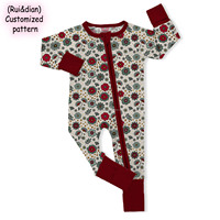 Ruidian bio bambou bébé grandir pyjamas bambou Viscose bébé vêtements de nuit nouveau-né inverse fermeture éclair combinaison enfant en bas âge Zip body
