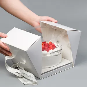 Özel yılbaşı düğün kek pop kutuları toplu toptan satış kek kutusu ile pencere şeffaf şeffaf kupa kek kutusu