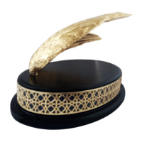 Offre Spéciale métal doré artisanat faucon Art Sculpture grand aigle ailes trophée cadeau pour intérieur Collection résine inspiré est