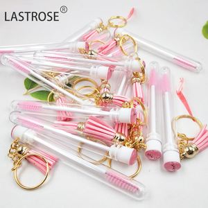 Brosse à cils en tube avec logo personnalisé, brosse de nettoyage pour cils avec porte-clés, étiquette privée - Product Image 1