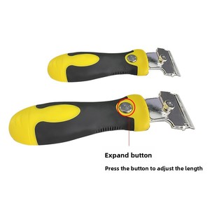 Ensemble de grattoirs à lame de rasoir, manche standard et réglable, lames supplémentaires, acier au carbone, outil grattoir à lame de rasoir avec rangement intégré - Product Image 3