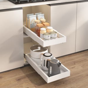 Estante de almacenamiento para ollas expandible de 21 pulgadas de profundidad, extraíble, sin <span class=keywords><strong>tornillos</strong></span>, cajón extraíble, <span class=keywords><strong>organizador</strong></span>, estante para <span class=keywords><strong>armario</strong></span> de cocina - Product Image 1