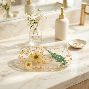Plateau de service en résine haut de gamme fait main, durable et écologique, pour plantes, fêtes, café, thé, collations, table à manger, cuisine, salle de bain, coiffeuse, maison - Product Image 2