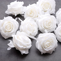 Fabrik günstigen Preis 9cm Seide weiß Rose DIY Kuchen Dekoration Kenia künstlichen Rosen kopf schwarz