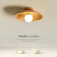 Plafonnier moderne en bois de noyer à hauteur réglable pour allée, couloir, passage, escalier, LED à intensité variable avec garantie d'un an