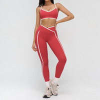 Ensemble de leggings et soutien-gorge de sport compressif léger et confortable, respirant, pour femmes, pour le yoga et la gym