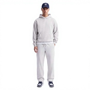 Ensemble de survêtement décontracté pour homme en coton 100% avec logo personnalisé, sweat à capuche et pantalon de survêtement, commande en gros, vêtements de sport - Product Image 1