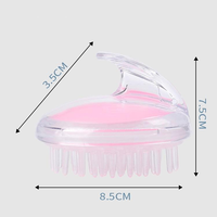 Brosse à shampooing en silicone transparente, masseur du cuir chevelu, peigne pour le lavage des cheveux avec poignée ergonomique pour une utilisation à domicile et en salon