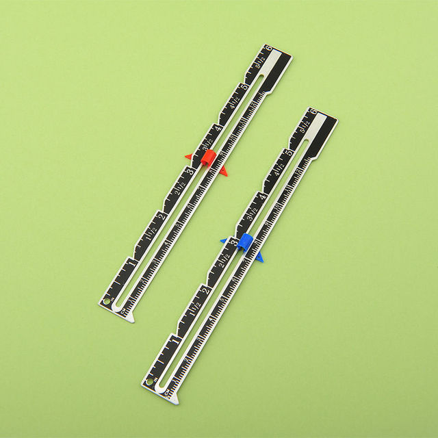 Sliding Gauge Sewing Measuring Tool Sewing Rulers and Guides for Fabric Metal Knitting Gauge Measure Tools for Knitting Crafting