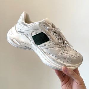 Famous Brand Classic White Lace-up Sports <b>Shoes</b> Original Logo Genuine Leather Mesh Upper Breathable Cushioning Versatile Casual - Product Image 1