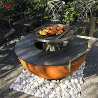 Barbecue au charbon de bois pour fournisseurs, brasero à bois, barbecue de camping, barbecue en acier Corten pour pique-nique
