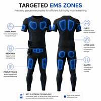 Ensemble de yoga EMS sans fil intelligent pour hommes, 7 zones, double contrôleur, pulvérisation d'eau, combinaison d'entraînement par impulsions, tenue de sport, application